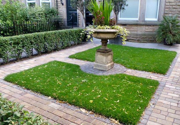 Stone Setts Paths and Lawn Areas